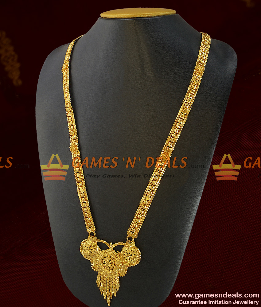 Latest south indian clearance gold long chain designs